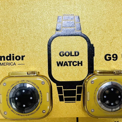 G9 Ultra Pro Series 8 Smart Watch Gold Edition With 3 Extra Strap | Always On Display