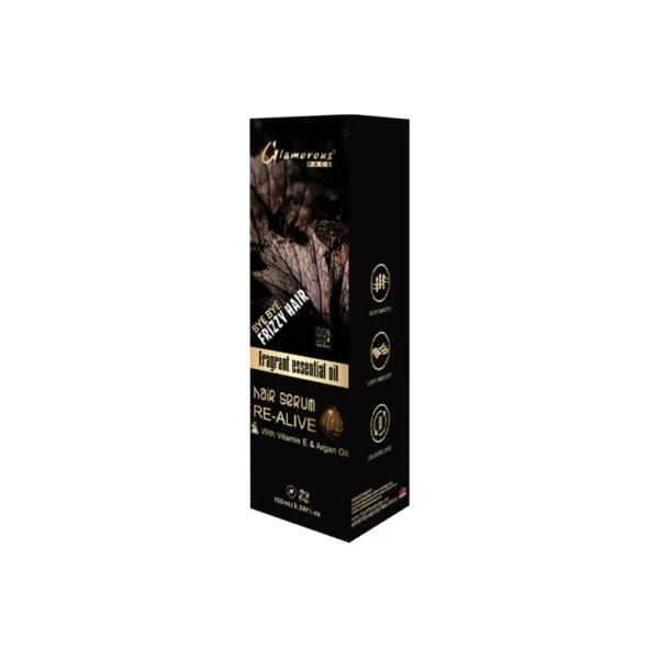 Glamorous Face Re Alive Hair Serum With Vitamin E & Argan Oil 100ml - Image 3